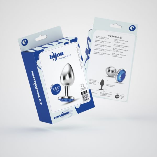 Crushious Bijou - Analplug mit Schmuckstein - Large - Blau