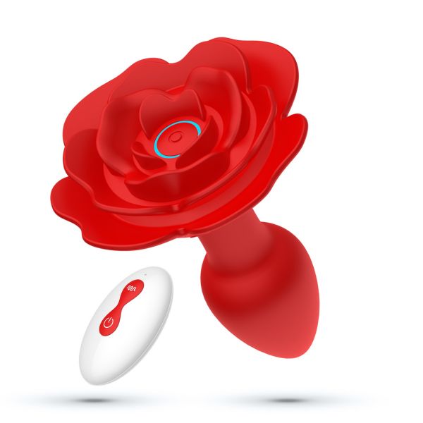 Crushious Giulietta - Rotierender Anal Rose Plug mit Fernbedienung - Rot
