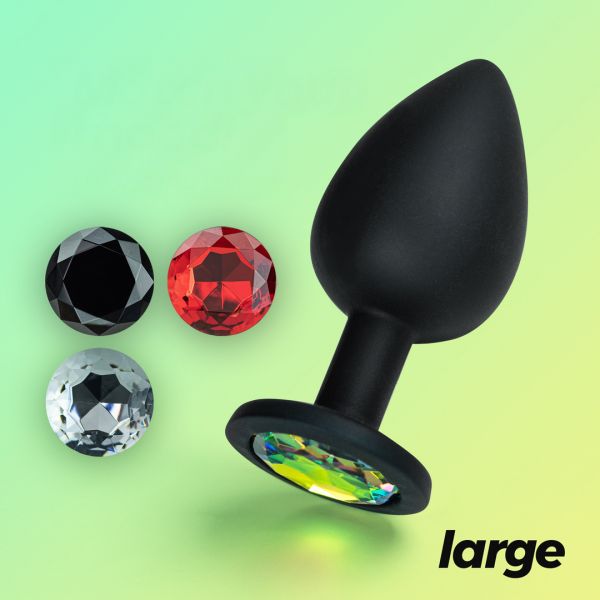Crushious Camileo - Analplug mit vier austauschbaren Steinen - Large - Schwarz