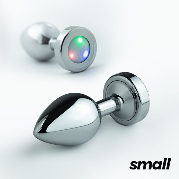 Crushious Borealis - Metall Analplug mit LED RGB - Small - Silber