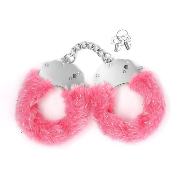 Crushious Spangle - Metall-Handschellen mit Plüsch - Pink