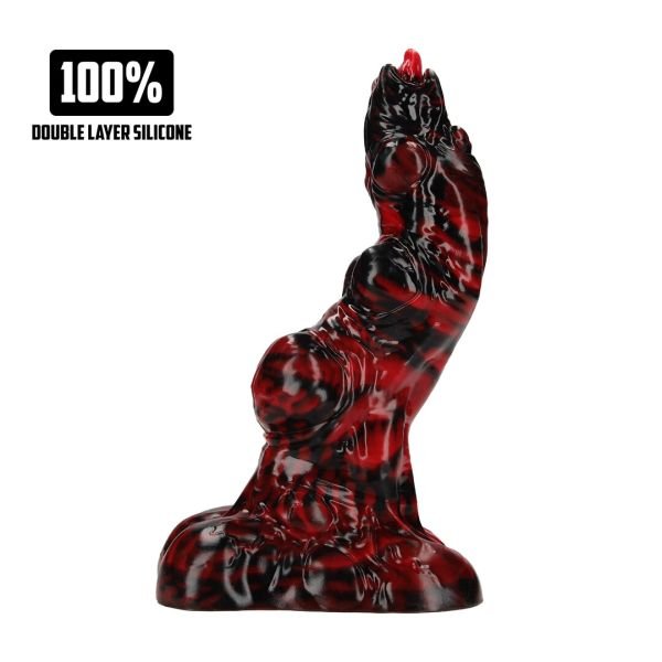Fiction Cocks Hell Invader - Silikon Dildo - Rot/Schwarz