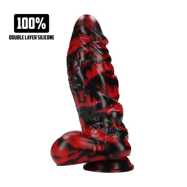 Fiction Cocks Demon Master - Silikon Dildo - Rot/Schwarz