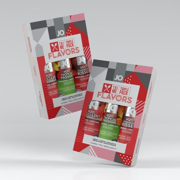 JO Tri-Me Triple Pack - Flavors - Geschenkset mit drei Gleitgelen - 30 ml