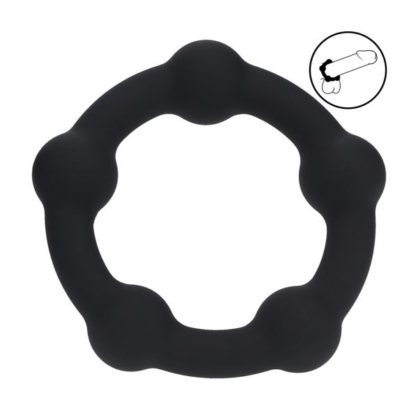 Levelz Silikon Cockring mit Perlen - S - 30mm - Schwarz