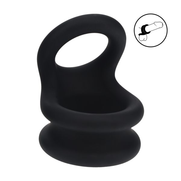 Levelz Wide Double O Silikon Cockring - M - Schwarz