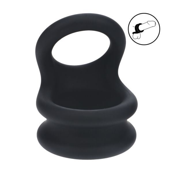 Levelz Wide Double O Silikon Cockring - L - Schwarz