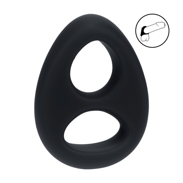 Levelz Double Flüssigsilikon Cock- und Ballring - Schwarz