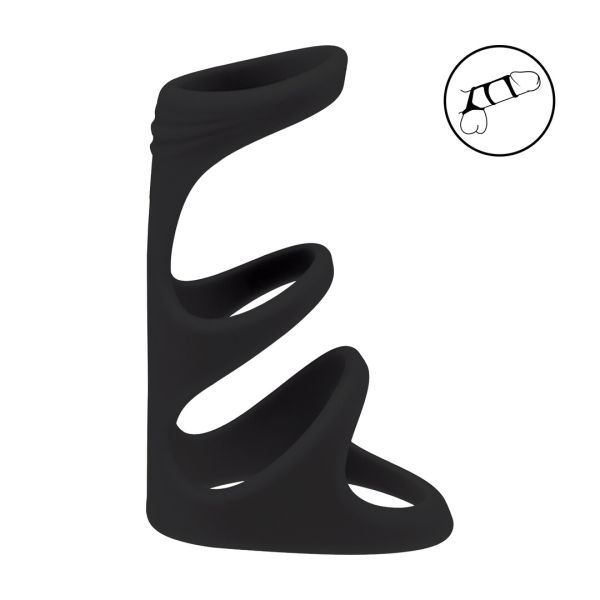 Levelz 3 Loop Silikon Cockring - Schwarz
