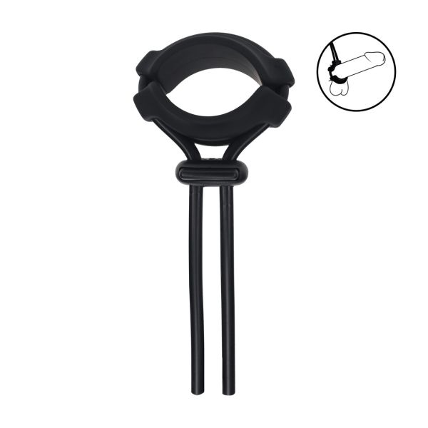 Levelz Detachable Wide Adjustable Silikon Lasso Cockring - 5mm - Schwarz