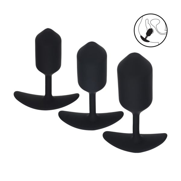 Levelz Beschwertes Silikon Analplug Trainingsset 3-teilig - Schwarz