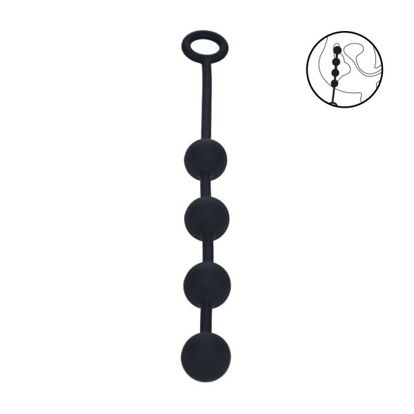 Levelz Round Analkugeln aus Silikon - M - 30mm - Schwarz