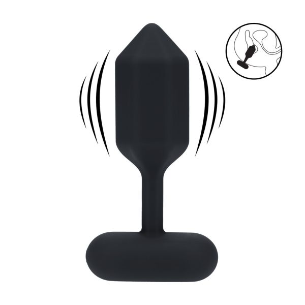 Levelz Sechseckiger Vibrierender Silikon Analplug - L - Schwarz