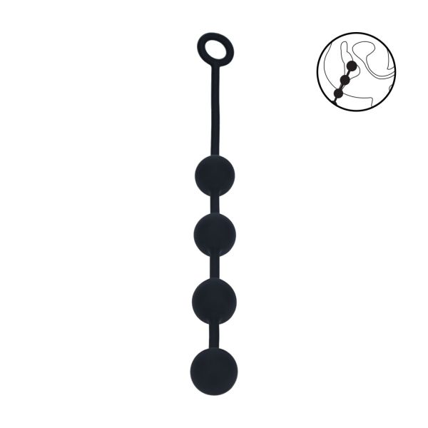 Levelz Round Analkugeln aus Silikon - L - 40mm - Schwarz