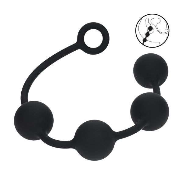 Levelz Round Analkugeln aus Silikon - XL - 50mm - Schwarz