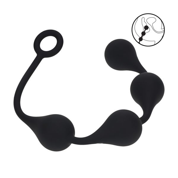 Levelz Waterdrop Analkugeln aus Silikon - L - 40mm - Schwarz