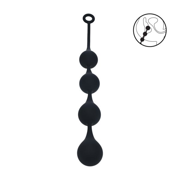 Levelz Waterdrop Analkugeln aus Silikon - XL - 50mm - Schwarz
