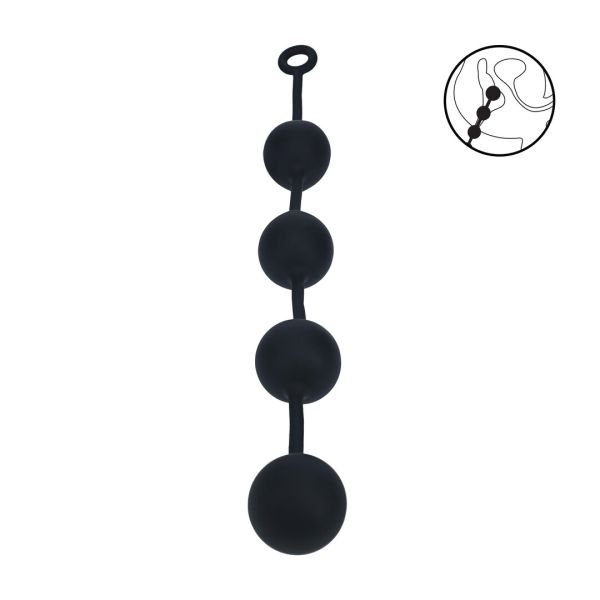 Levelz Round Analkugeln aus Silikon - XXL - 60mm - Schwarz