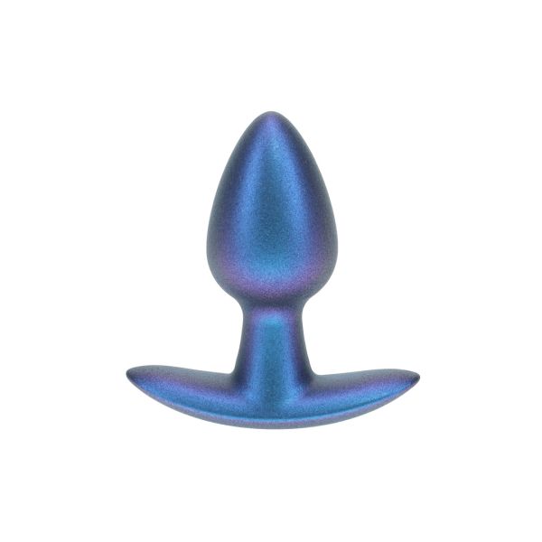 Ouch! Glatter Silikon Analplug - Small - 6,5 cm - Metallic-Blau
