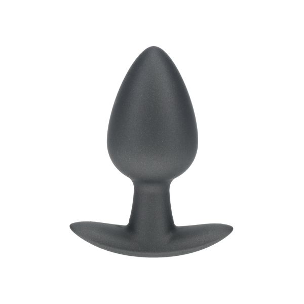 Ouch! Glatter Silikon Analplug - Medium - 7,9 cm - Gunmetal