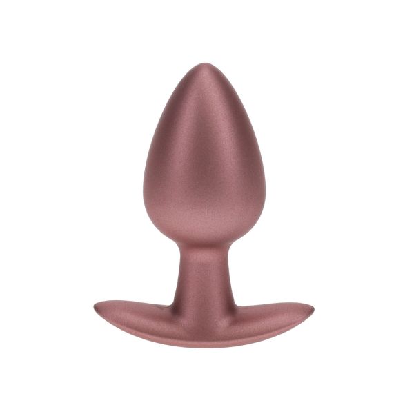 Ouch! Glatter Silikon Analplug - Medium - 7,9 cm - Roségold