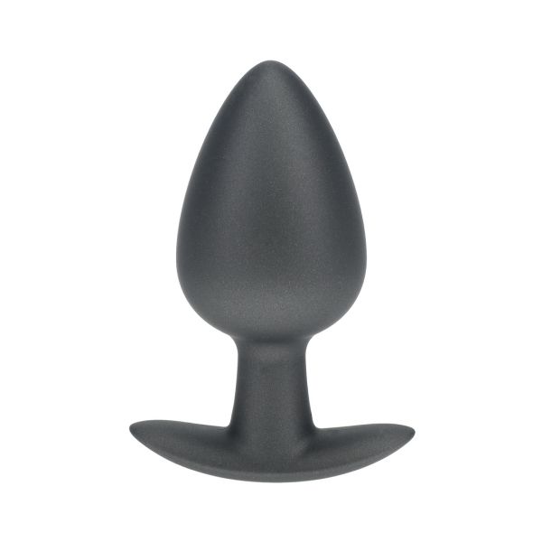 Ouch! Glatter Silikon Analplug - Large - 8,9 cm - Gunmetal