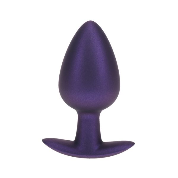 Ouch! Glatter Silikon Analplug - Large - 8,9 cm - Metallic-Lila
