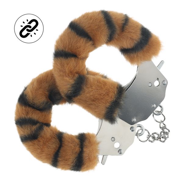 Ouch! Heavy-duty Plüsch-Handschellen - Tiger