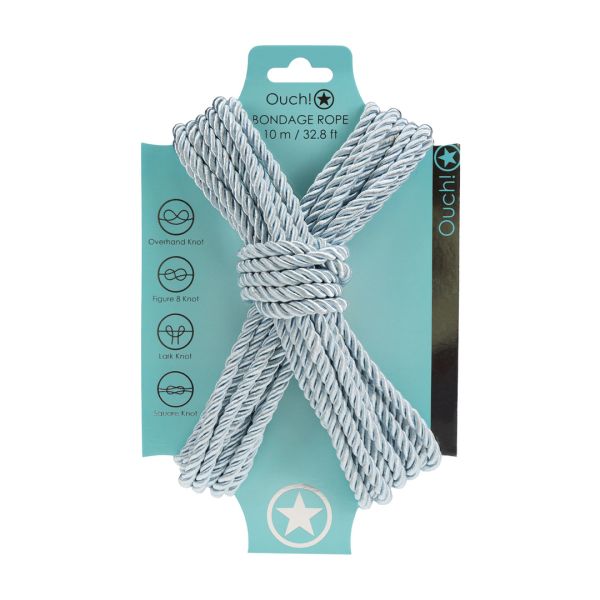 Ouch! Bondage-Seil aus Polyester - 10 m - Puderblau
