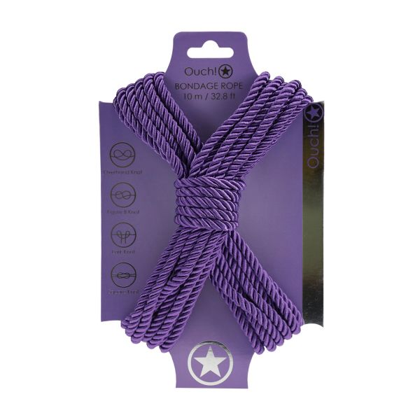 Ouch! Bondage Seil aus Polyester - 10 m - Lila