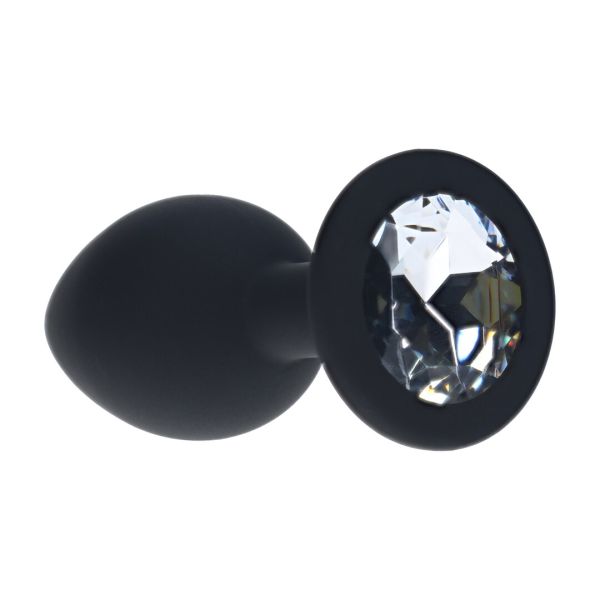 Ouch! Interchangeable Diamond Round Buttplug Small - Schwarz