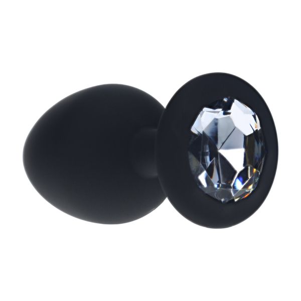 Ouch! Diamond Buttplug mit auswechselbaren Steinen - Größe L - Schwarz