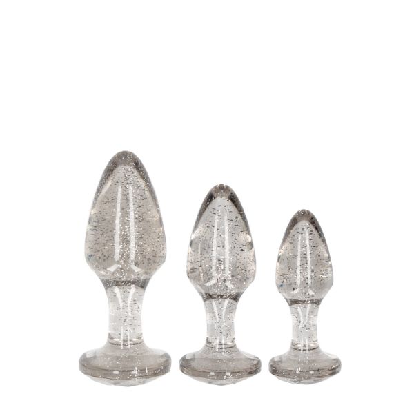 Ouch! Acryl Buttplug Set - Silber