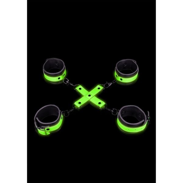 Ouch! Hand- und Fußfesseln mit Hogtie - Glow in the Dark