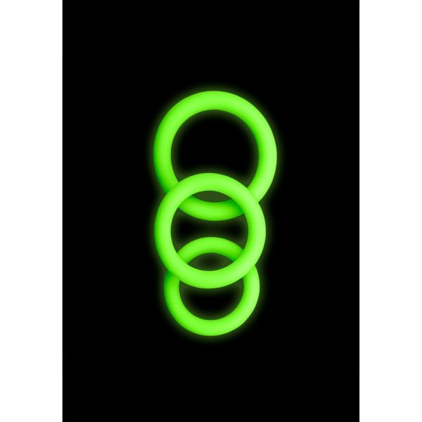Ouch! Cockring-Set - Glow in the Dark - 3 Stück