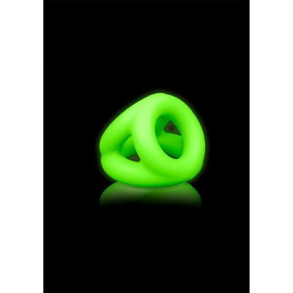Ouch! Cockring mit Ballstrap - Glow in the Dark