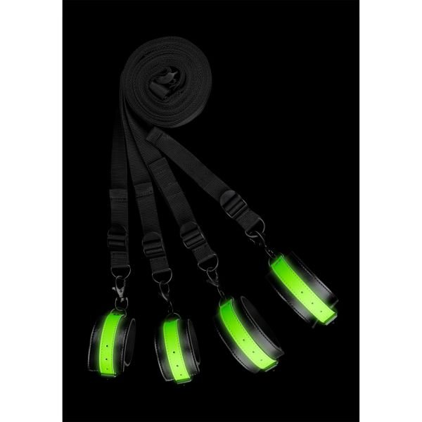 Ouch! Befestigungsset für Bettfesseln - Glow in the Dark