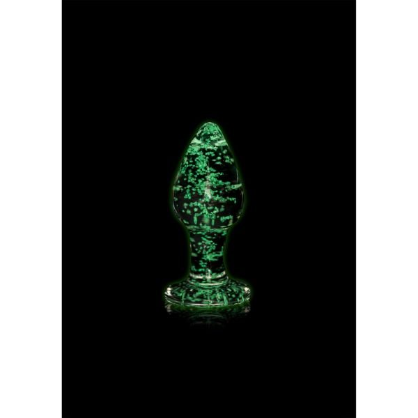 Ouch! Glasbuttplug - Nachleuchtend - Medium