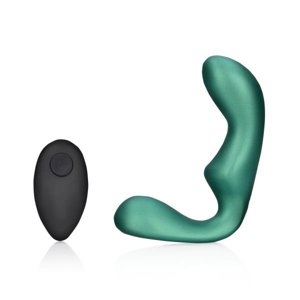 Ouch! Pointed - Vibrierendes Prostatamassagegerät mit Fernbedienung - Metallic-Grün