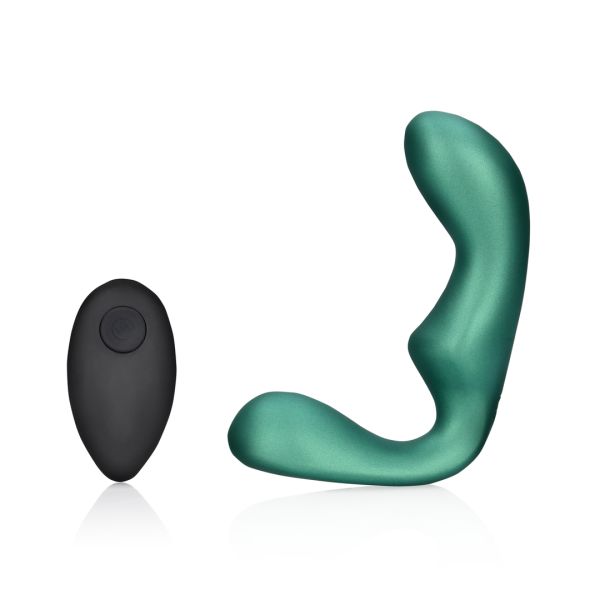 Ouch! Pointed - Vibrierendes Prostatamassagegerät mit Fernbedienung - Metallic-Grün