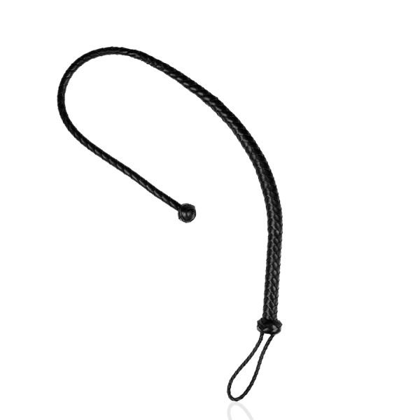 Ouch! Peitsche aus PU-Leder mit Knoten - Schwarz