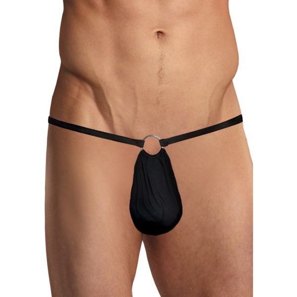 Male Power G-String mit Ring vorne - Einheitsgröße - Schwarz