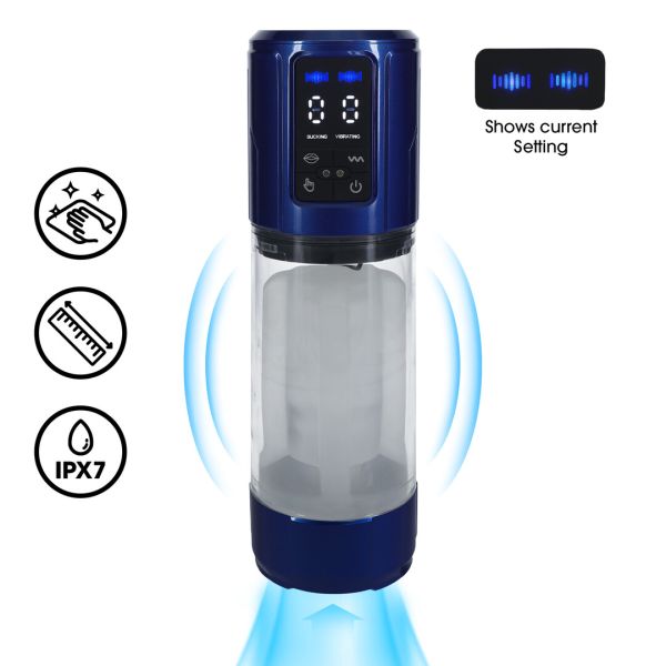 Pumped UltraLift - Automatische wasserdichte Masturbator-Pumpe - Metallic-Blau