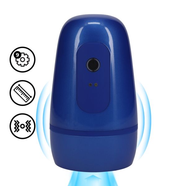 Pumped Pulsar - Masturbator-Pumpe mit Unterdruck-Saugfunktion und Vibration - Metallic-Blau