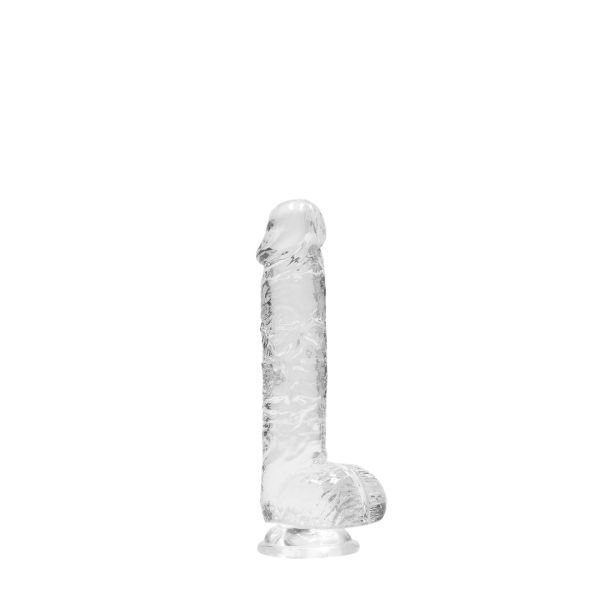 RealRock Realistischer Dildo mit Hoden - 15 cm - Transparent