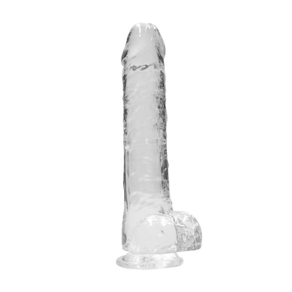 RealRock Realistischer Dildo mit Hoden - 23 cm - Transparent