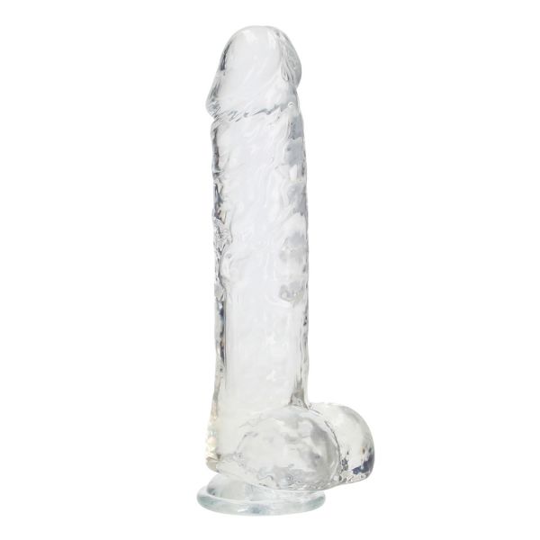 RealRock Realistischer Dildo mit Hoden - 25,4 cm - Transparent