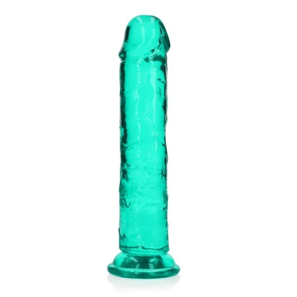 RealRock Gerader realistischer Dildo mit Saugnapf - 20 cm - Türkis