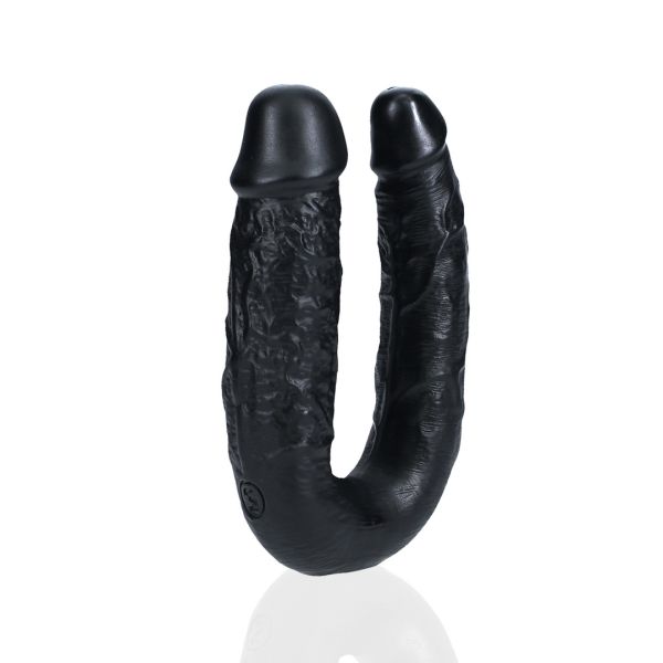 RealRock U-förmiger Doppeldildo - 12,7 cm - Schwarz