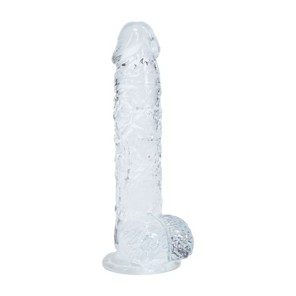 RealRock Realistischer Dildo mit Hoden - 12,7 cm - Transparent